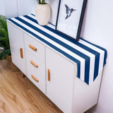 Classic Blue And White Stripe Table Runner Place Mats - LeobonZone