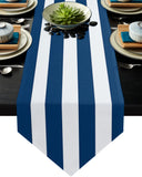 Classic Blue And White Stripe Table Runner Place Mats