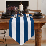 Classic Blue And White Stripe Table Runner Place Mats - LeobonZone