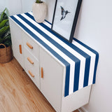 Classic Blue And White Stripe Table Runner Place Mats - LeobonZone
