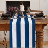 Classic Blue And White Stripe Table Runner Place Mats - LeobonZone