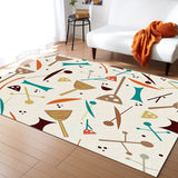 Brown Geometric Cartoon Right Angle Felt Rugs - LeobonZone