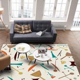 Brown Geometric Cartoon Right Angle Felt Rugs - LeobonZone