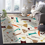 Brown Geometric Cartoon Right Angle Felt Rugs - LeobonZone