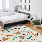 Brown Geometric Cartoon Right Angle Felt Rugs