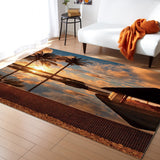 Sea View And Sky In Summer Right Angle Felt Rugs - LeobonZone