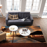Sea View And Sky In Summer Right Angle Felt Rugs - LeobonZone