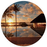 Sea View And Sky In Summer Circular Felt Rugs - LeobonZone