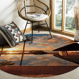 Sea View And Sky In Summer Circular Felt Rugs - LeobonZone