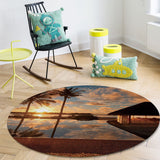 Sea View And Sky In Summer Circular Felt Rugs - LeobonZone