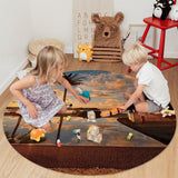 Sea View And Sky In Summer Circular Felt Rugs - LeobonZone
