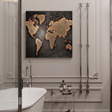 Retro world map Canvas painting - LeobonZone