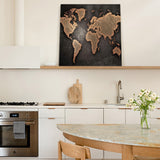 Retro world map Canvas painting - LeobonZone