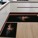 American Flag Eagle Right Angle Felt Doormat Two piece set - LeobonZone