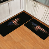 American Flag Eagle Circular Angle Felt Carpets Two piece set - LeobonZone