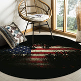 American Flag Eagle Circular Felt Rugs - LeobonZone