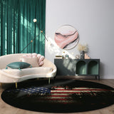 American Flag Eagle Circular Felt Rugs - LeobonZone