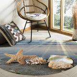 Sun Beach Starfish Circular Felt Rugs - LeobonZone