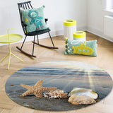 Sun Beach Starfish Circular Felt Rugs - LeobonZone