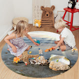 Sun Beach Starfish Circular Felt Rugs - LeobonZone