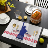 Statue of liberty on Independence Day Personalized Table Placemats - LeobonZone