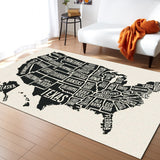 Vintage usa map Right Angle Felt Rugs - LeobonZone