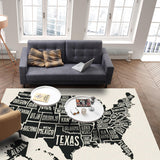 Vintage usa map Right Angle Felt Rugs - LeobonZone