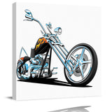 Punk motorcycle trend motor vehicle cartoon Canvas painting - LeobonZone