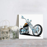 Punk motorcycle trend motor vehicle cartoon Canvas painting - LeobonZone