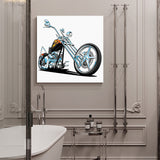 Punk motorcycle trend motor vehicle cartoon Canvas painting - LeobonZone