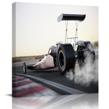 Racing car smoke high speed direction locomotive Canvas painting - LeobonZone