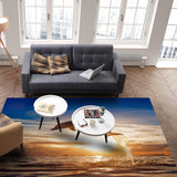 Summer night dolphin Right Angle Felt Rugs - LeobonZone