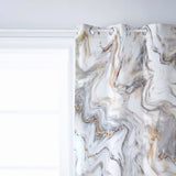 Marble yellow and white wavy pattern window curtains - LeobonZone