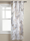 Marble yellow and white wavy pattern window curtains - LeobonZone