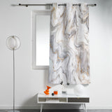 Marble yellow and white wavy pattern window curtains - LeobonZone