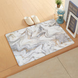 Marble yellow and white wavy pattern Leather Doormat - LeobonZone