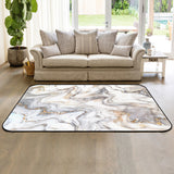 Marble yellow and white wavy pattern Sponge Rillet Rubber Rugs - LeobonZone