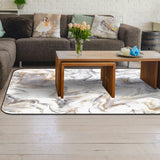 Marble yellow and white wavy pattern Sponge Rillet Rubber Rugs - LeobonZone
