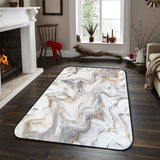 Marble yellow and white wavy pattern Sponge Rillet Rubber Rugs - LeobonZone