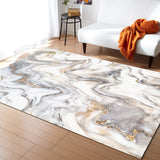 Marble yellow and white wavy pattern Right Angle Felt Rugs - LeobonZone
