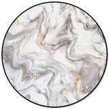 Marble yellow and white wavy pattern Circular Felt Rugs - LeobonZone