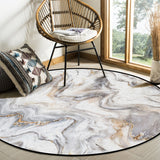 Marble yellow and white wavy pattern Circular Felt Rugs - LeobonZone