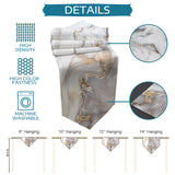 Marble yellow and white wavy pattern Table Runner Place Mats Sharp Angle - LeobonZone