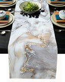 Marble yellow and white wavy pattern Table Runner Place Mats