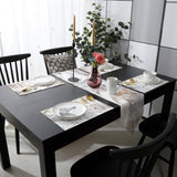 Marble yellow and white wavy pattern Table Flag And Table Mat Suit Sharp angle - LeobonZone