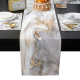 Marble yellow and white wavy pattern Table Flag And Table Mat Suit - LeobonZone