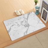 Black crack in Gray marble Leather Doormat