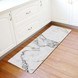 Black crack in Gray marble Leather Doormat - LeobonZone