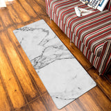 Black crack in Gray marble Leather Doormat - LeobonZone