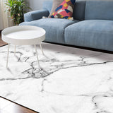 Black crack in Gray marble Sponge Rillet Rubber Rugs - LeobonZone